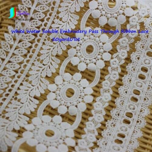 White Water Soluble Embroidery Pass Through Ribbon Lace DIY Skirt Dress Cuff Garment Decoration Accessories Can Pass Ribbon Lace