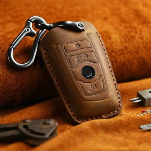 Genuine Leather Car Remote Key Case Cover For BMW 1 3 4 5 6 7 Series X1 X3 X4 X5 X6 F30 F34 F10 F07 F20 G30 F15 F16 Car-Styling