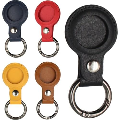 PU Leather Case Protective Sleeve Cover for Apple Air Tag Tracker Locator Protector For Airtags Keychian Anti-lost Device