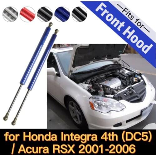 Front Hood Bonnet Gas Struts Lift Support Shock Damper Carbon Fiber For 2001-2006 Acura DC5 Integra RSX