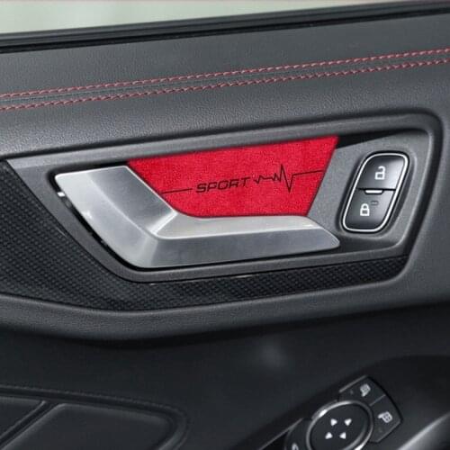 For FORD FOCUS 3 MK3 4 MK4 2012- 2021 4PCS Luxury Material Short Plush Interior Door Handle Trim Sport Accessories