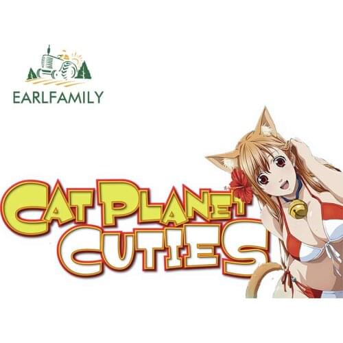 EARLFAMILY 13cm x 7.3cm for Cat Planet Cuties Car Stickers and Decals Scratch-proof Waterproof Custom printing Trunk Decoration