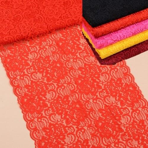 10Yards 30 cm Wide Colors Stretch Lace Trim Ribbon Floral Elastic Lace Fabrics Bra Underwear Lace Garters Sewing Materials