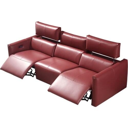 Electric recliner relax theater living room Sofa bed corner functional genuine leather couch Nordic Cinema speaker sound system