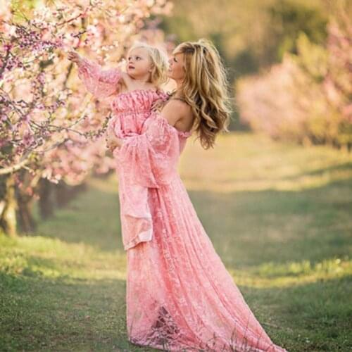 Hot Maternty Photography Props Off Shoulders Maxi Pregnant Dresses Pregnancy Photo Shoot Women Lace Fairy Dresses