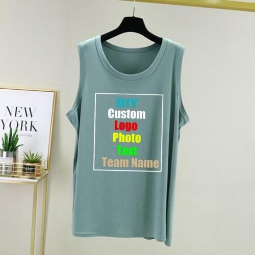 Customize your picture LOGO Modal thin mens casual vest Korean version plus size outer wear sweat-absorbent top