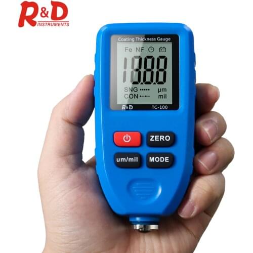 R&D TC100 White Car Paint Coating Thickness Gauge Car Paint Film Thickness Tester Measuring FE/NFE Russian Manual Paint Tool