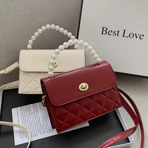 Korean Handbag White Designer Bag 2021 Women Purses and Handbags Luxury Designer Solid Color Fashion Crossbody Top Handle Bags