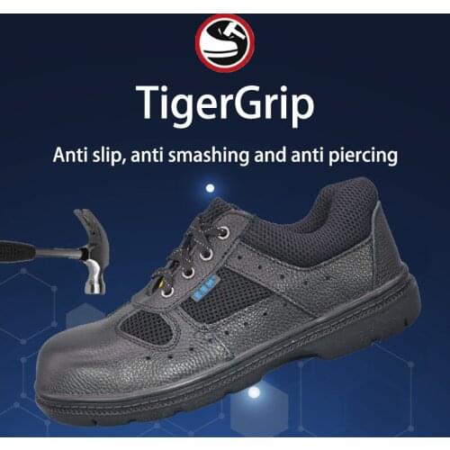 TigergripMens Mens Work Safety Shoes Steel Toe Construction Sneaker Anti-smashing Lightweight Breathable Shoes For