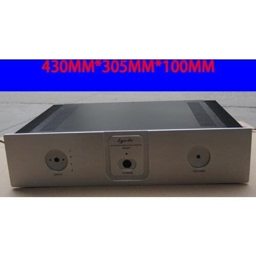 KYYSLB 430*305*100MM Aluminum Alloy Panel Amplifier Chassis Box House DIY Enclosure with Cooling Holes Amplifier Case Shell