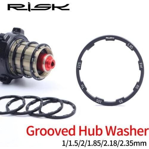 Lightweight Bicycle Hub Spacers MTB Grooved Design Hub Washer For HG Cassettee Hub,1/1.5/2/1.85/2.18/2.35mm 10S/11S
