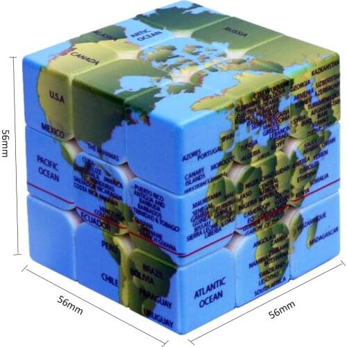 3x3x3 Earth Pattern Magic Cube Speed Puzzle Cube for Brain Training for Adult Children Playing Kit