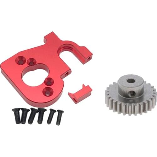 2pcs 1/14 RC Car Metal 27T Pinion Gear + Motor Seat for WLtoys 144001 Upgrade Parts