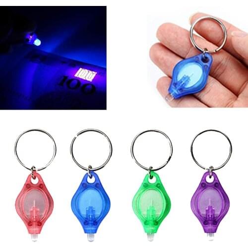 UV Mini Keychain LED Flashlight Promotion Gifts Torch Light Lamp Key Ring Light Torch Black Light UV Flashlight Ultraviolet