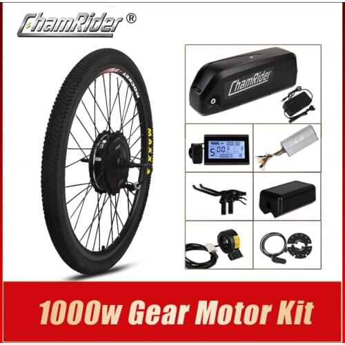 1000W Motor Wheel 48V Electric Bicycle Kit 20AH Hailong Battery Ebike Conversion Kit XF19 Geared Hub Motor Electric Bike Kit