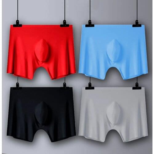Men Underwear Soft Seamless Ice Silk Boxershorts Summer Spring Ultrathin Breathable Underpants Elastic Solid Panties Male Boxer