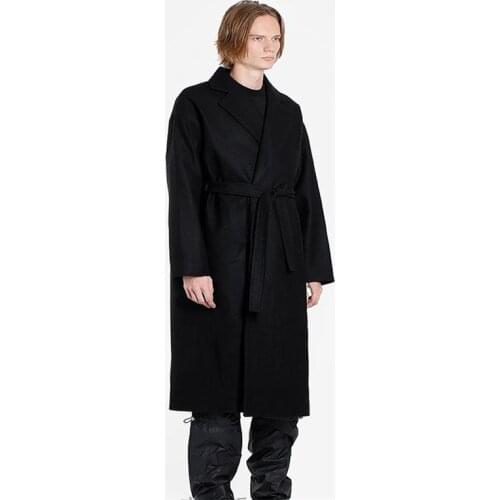 Yamamoto mens woolen coat mid-length loose