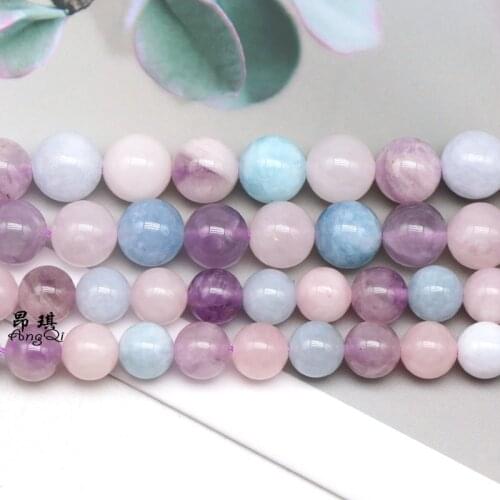 Natural Lavender Amethysts Aquamarines Beads Semi Precious Gem Stone Loose Beads 15.5" DIY bracelet necklace Jewelry accessories
