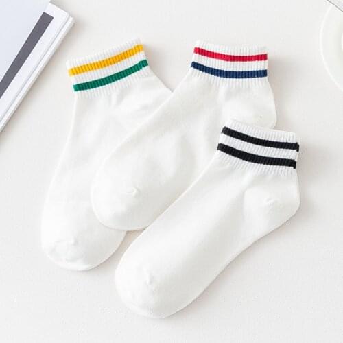 3 Pairs Women Socks Cotton Solid Color White Short Sock For Female Invisible Boat Socks Girl Ankle Meias Calcetines Size 35-41