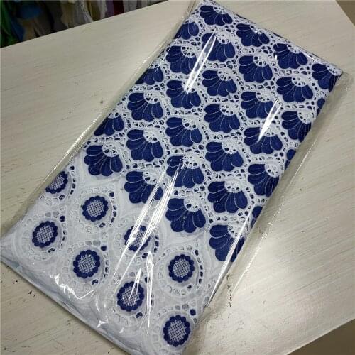 Newest African Swiss Lace Fabric Nigerian 5Yards Swiss Voile Lace Fabric Cotton for Party Dress