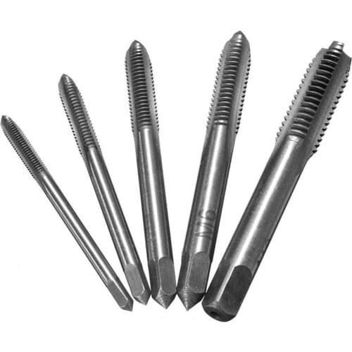 NEW 5PCS/Set HSS M3 M4 M5 M6 M8 Machine Spiral Point Straight Fluted Screw Thread Metric Plug Hand Tap Drill Set Hand Tools