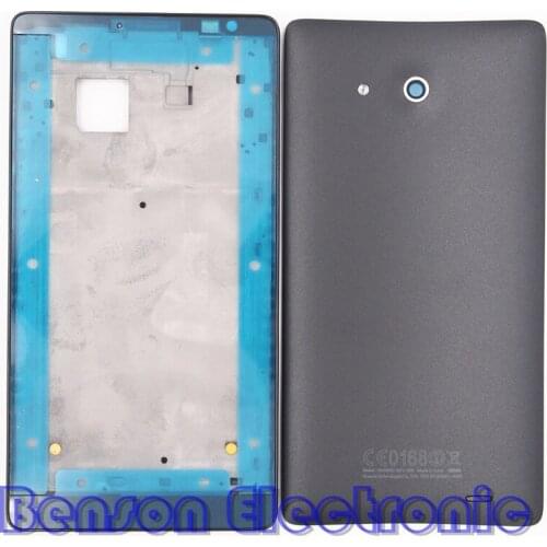 BaanSam New LCD Holder Screen Front Frame Battery Back Cover For Huawei Mate 1 MT1 Housing Case With 3M Adhesive+Camera Lens