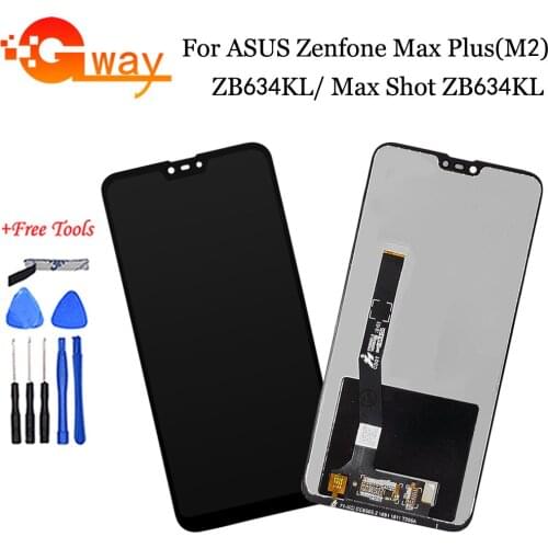 100% Tested 6.26" New For ASUS Zenfone Max Plus(M2) ZB634KL LCD / Max Shot ZB634KL LCD DIsplay +Touch Screen Digitizer Assembly
