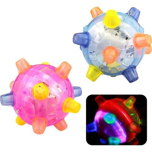 Creative Luminous Dancing Balls Kids Pets Music Bouncing Sound Toy Random Color Luminous Electric Toys Dancing Ball Gift