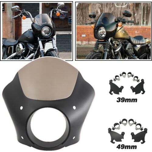 7" Front Fairing Windshield Headlight Cover Mask Cowl For Harley Sportster XL 883 1200 Road King Electra Glide For Cafe Racer