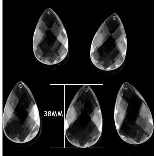 38mm Plastic Teardrop Christmas Parts Acrylic Chandelier Parts Trimming Prism Lamp Accessories For Party Event Holiday Decor