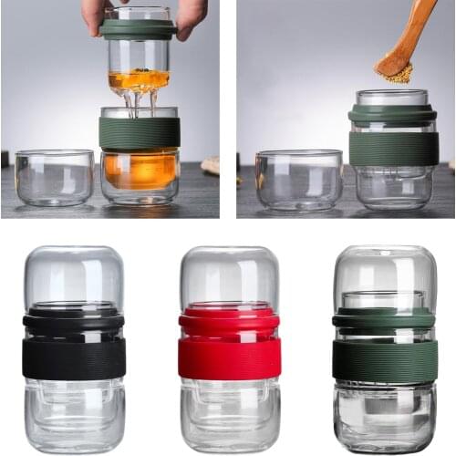 Portable Travel Tea Pot Set Tea Pot Cup Set for Home Office Gift for Family