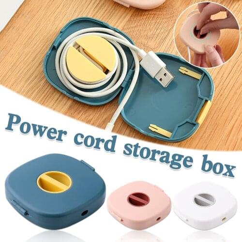 Mini Portable Data Cable Headphone Storage Box Simple Mobile Phone Data Cable Storage Box plastic Organizer Bag Cute coin purse