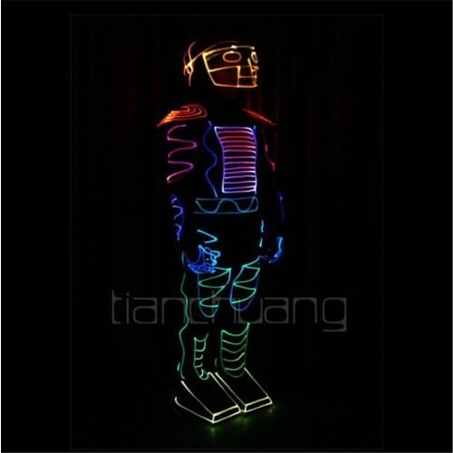 DMX programmable full color led light dj costumes RGB colorful luminous outfit cosplay party wears clothe glowing robot suit bar