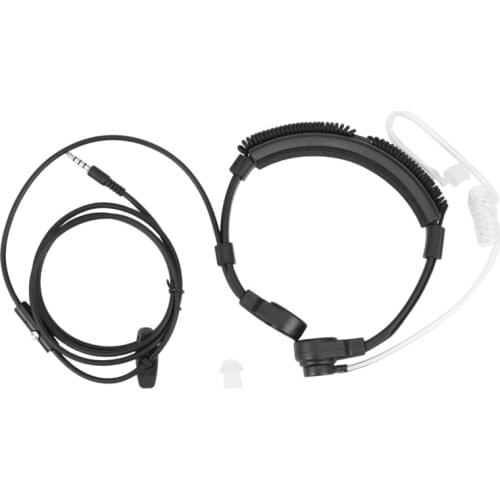 RISE-3.5mm plug Tactical-Throat Microphone earphone Covert Adjustable Covert Air Tube Headset with Throat Mic for smartphones