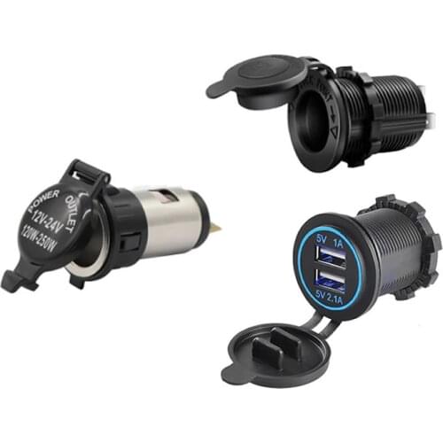 Car cigarette lighter socket 12V24V waterproof motorcycle loading retrofitting mobile phone USB charger power socket adapter