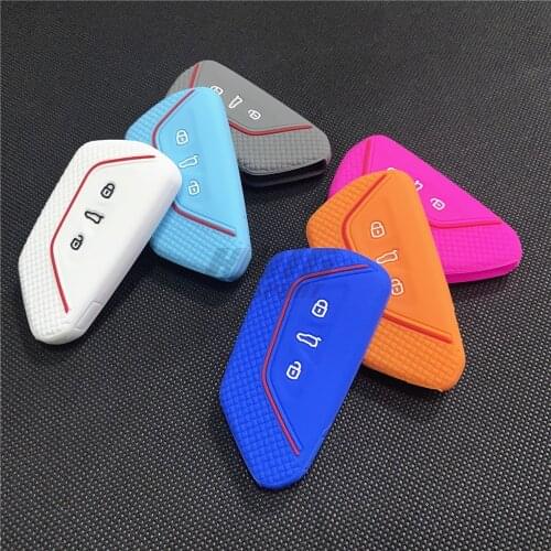 For VW Volkswagen Golf 8 Mk8 2020 3 Buttons Smart Key New Car Rear Silicone Remote Smart Key Case Key Fob Holder Cover Trim