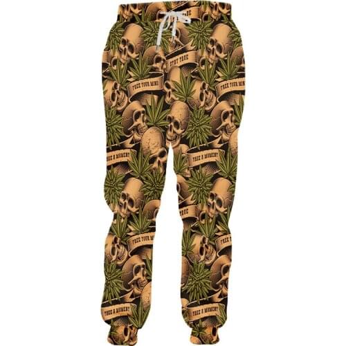 EU Size Sweatpants Skull Weed Horror Pattern Gothic Casual Suitable Streetwear Trendy Vogue Quickt-dry Breathable New Sport Pant