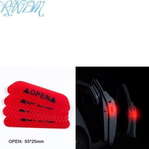 4 Pcs Car Door Safety Warning Reflective Stickers OPEN Sticker For Geely Emgrand X7 EmgrarandX7,EX7 ,FC SUV,Vision X6,NL4