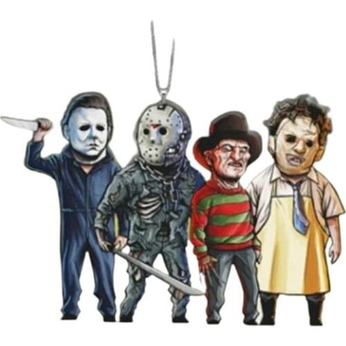 Halloween Ghost Pendant Horrible Bar Broom Ornaments Haunted House Model Rearview Mirror Pendant Decoration Car Interior Decor