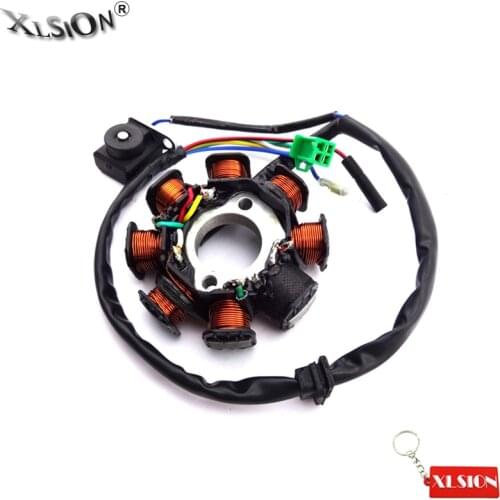 XLSION Aftermarket 125cc Stator Magneto Coil With 8 Poles For GY6 125cc 150cc Moped Scooter ATV Quad