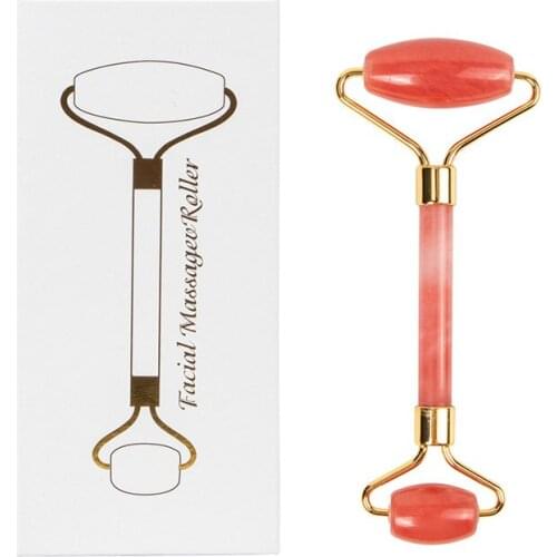 1Pc Facial Massage Roller Double Heads Jade Roller Face Neck Body Skin Relaxation Slimming Beauty Tool Packed in Box