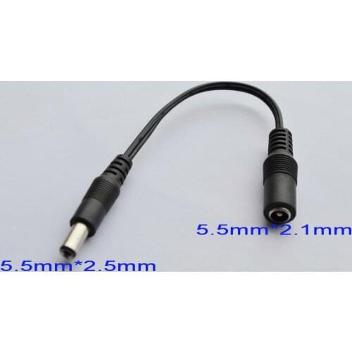 200pcs High quality All copper brand new DC cable power jack female 5.5mm x 2.1 mm plug male 5.5 mmx 2.5mm