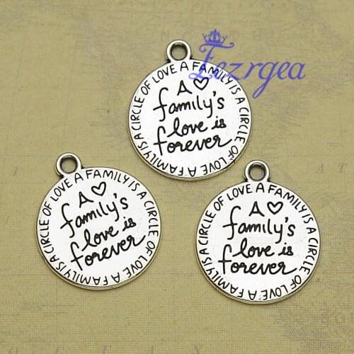 30pcs/lot--20x23mm, Antique silver plated Familys Love is Forever charms,DIY supplies, Jewelry accessories