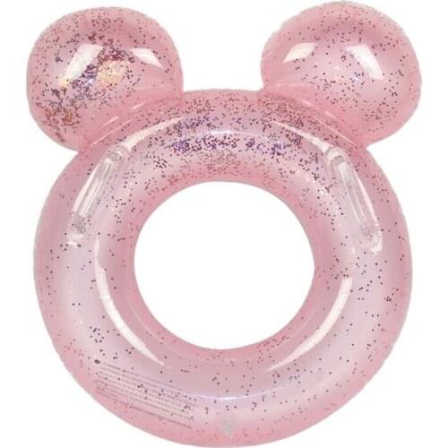 60/70cm Glitters Swim Ring Crystal Clear Kids Inflatable Swimming Ring Sequins Lifebuoy Pool Float Water Party Toy for Children