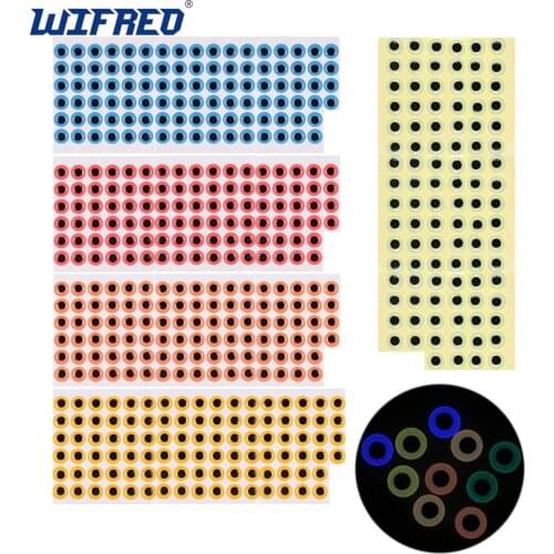 Wifreo 500PCS/lot 3D Luminous Epoxy Fish Eyes Fly Fishing Crankbait Minnow Artificial Fish Eyes Multipe Colors Size 3mm-12mm