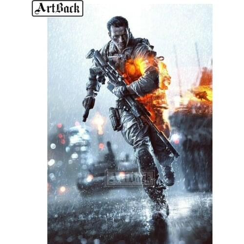 New 5d diy diamond painting battlefield soldier pattern full square drill new arrival diamond embroidery 3d diamond mosaic