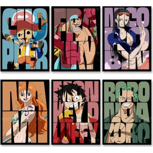 5D DIY Diamond Wall Painting One Piece Luffy Sticker Picture Full Round Drill Anime Cross Stitch Beadwork Embroidery Home Decor