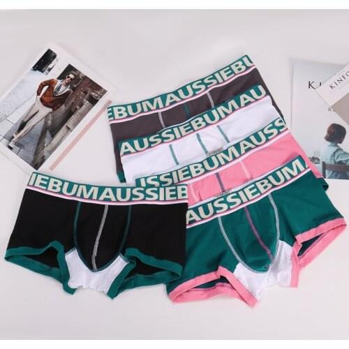 Aussiebum swimwear mens four-corner pants breathable cotton panties flat-corner pants comfortable elastic mid-waist panties