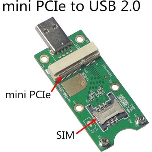 Mini PCI-E Wireless WWAN to USB 2.0 Adapter Card with SIM Card Slot for WWAN/LTE Module 3G/4G for HUAWEI EM730 for SAMSUNG ZTE