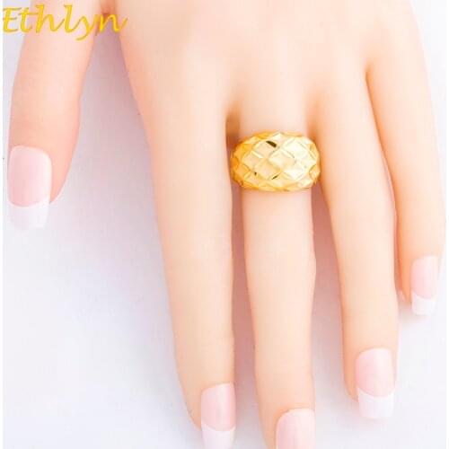 Ethlyn Jewelry Moms Jewelry Gift Womens Wedding Rings Gold Color Copper Ring Fashion Women Jewelry R48